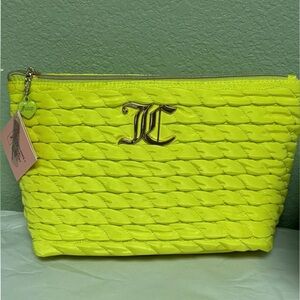 Juicy Couture LOGO Neon Green Velour Cosmetic Makeup
Bag & Toiletry w/Bottle NWT